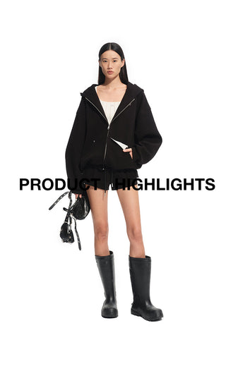 [NAWS] contrast hoodie top