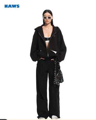 [NAWS] contrast hoodie top