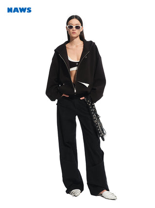 [NAWS] contrast hoodie top