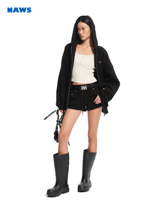 [NAWS] contrast hoodie top