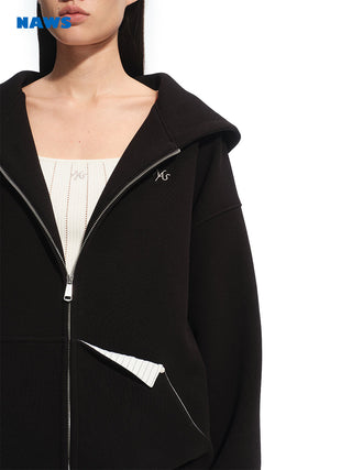 [NAWS] contrast hoodie top