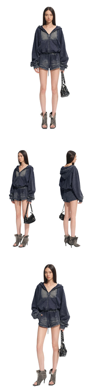 [NAWS] denim hoodie top