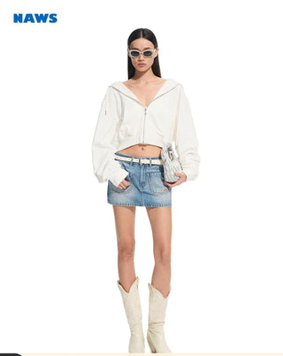 [NAWS] denim hoodie top