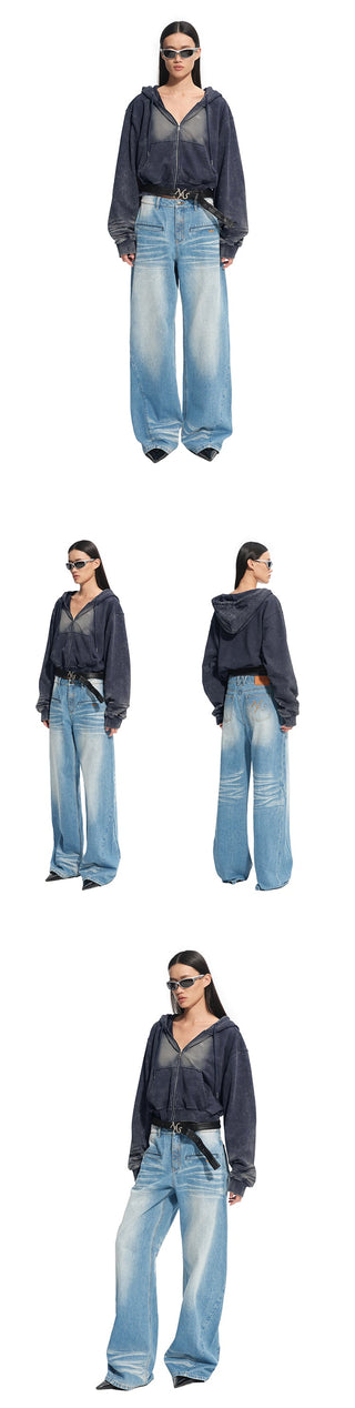[NAWS] denim hoodie top