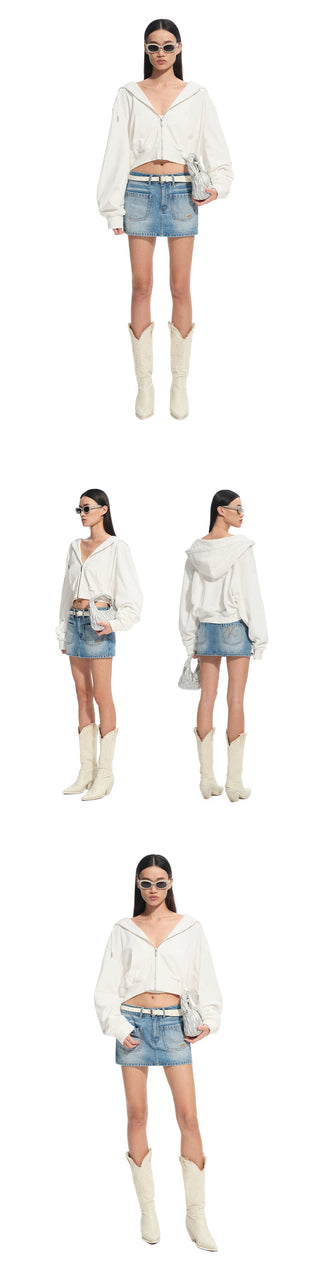 [NAWS] denim hoodie top