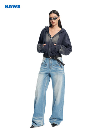 [NAWS] denim hoodie top