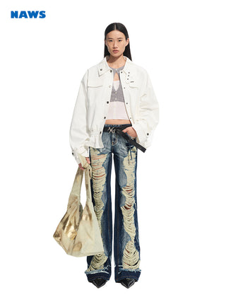 [NAWS] slim denim trousers