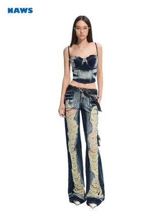 [NAWS] slim denim trousers