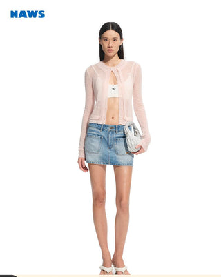 [NAWS] denim straight skirt