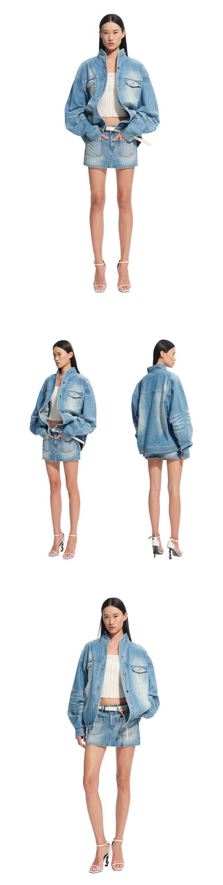 [NAWS] denim straight skirt