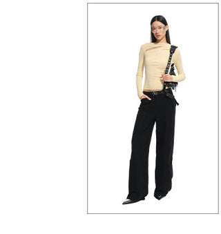 [NAWS] wide-leg work pants