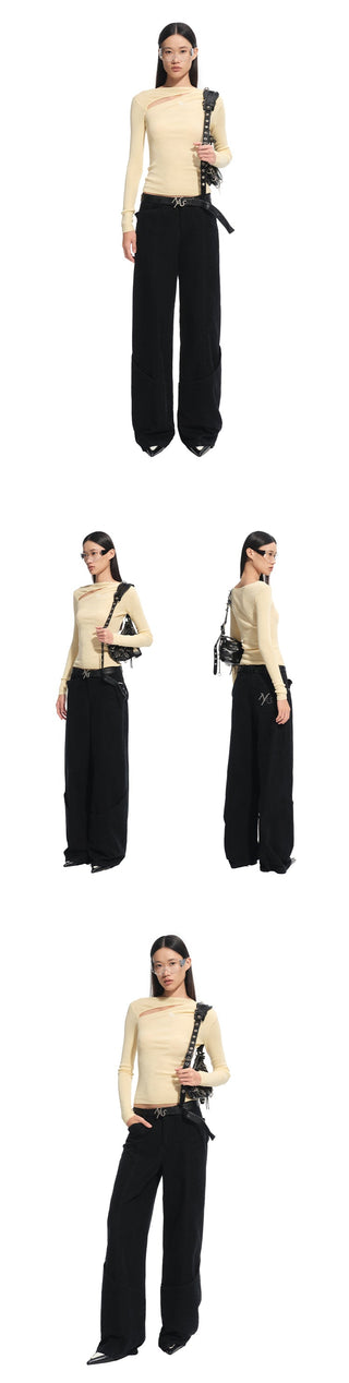 [NAWS] wide-leg work pants