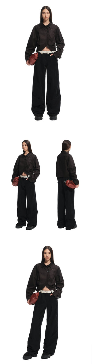 [NAWS] wide-leg work pants