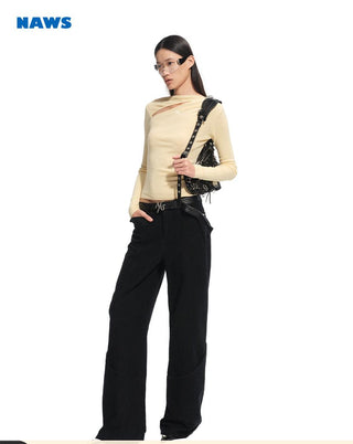 [NAWS] wide-leg work pants