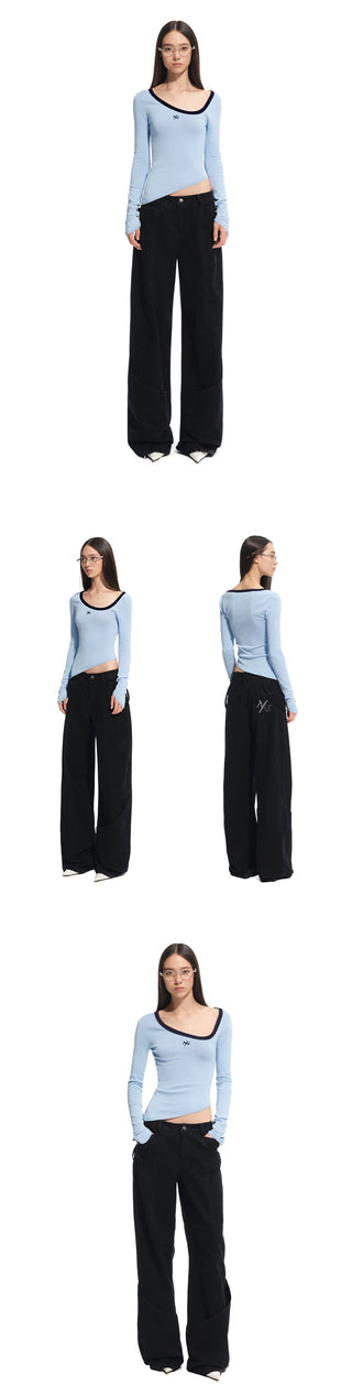 [NAWS] wide-leg work pants