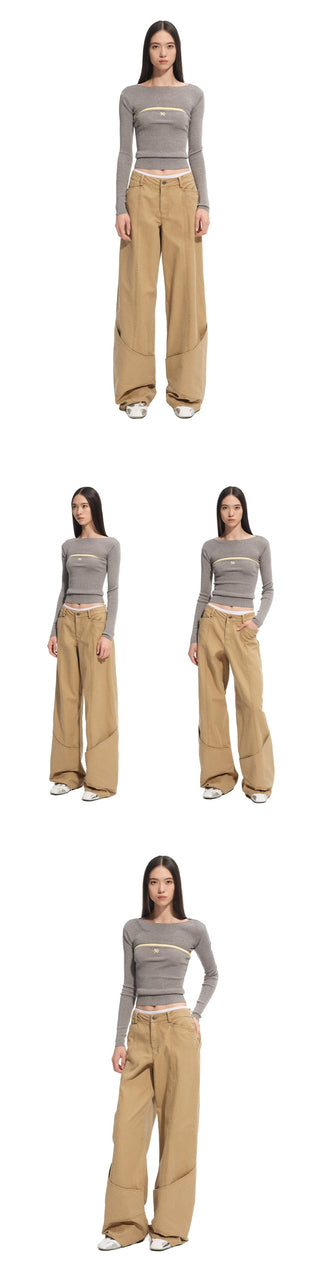 [NAWS] wide-leg work pants