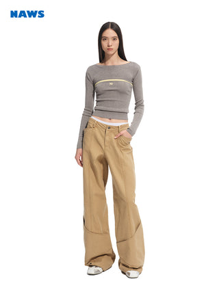 [NAWS] wide-leg work pants