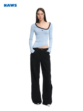 [NAWS] wide-leg work pants