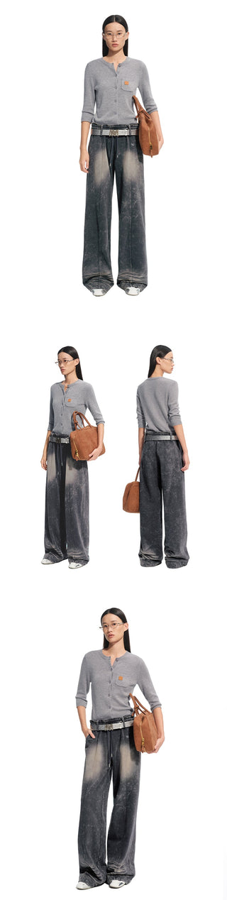 [NAWS] denim wide sweatpants
