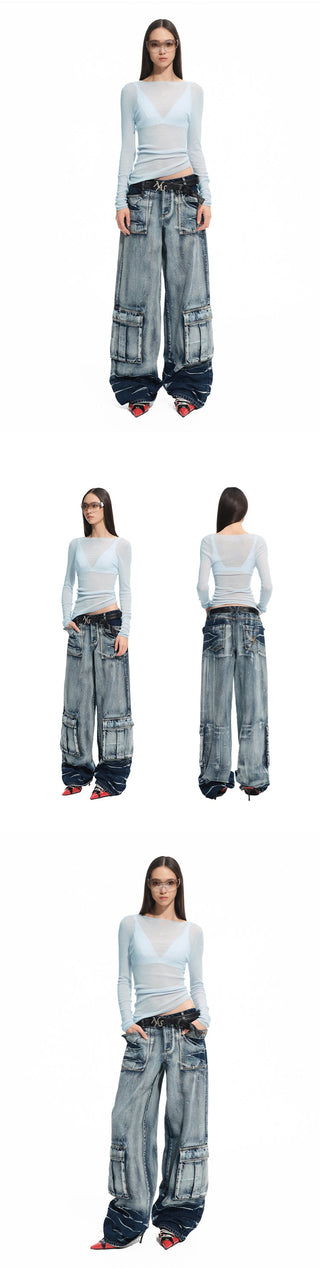 [NAWS] denim cargo pants