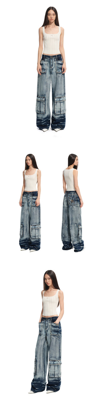 [NAWS] denim cargo pants