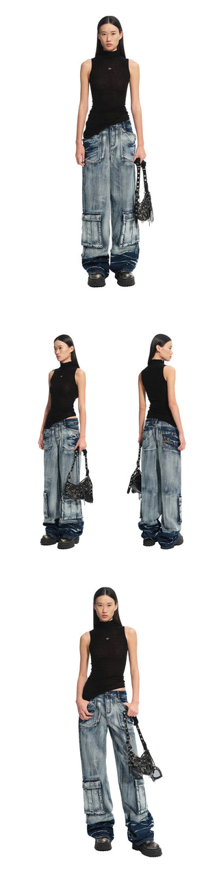 [NAWS] denim cargo pants