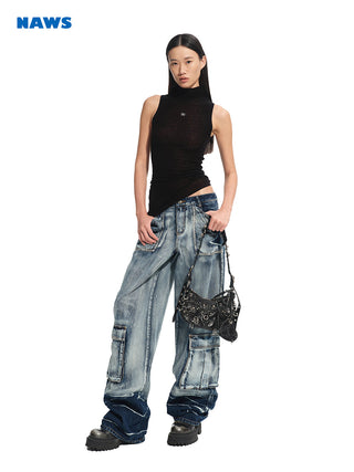 [NAWS] denim cargo pants
