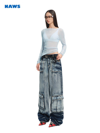 [NAWS] denim cargo pants