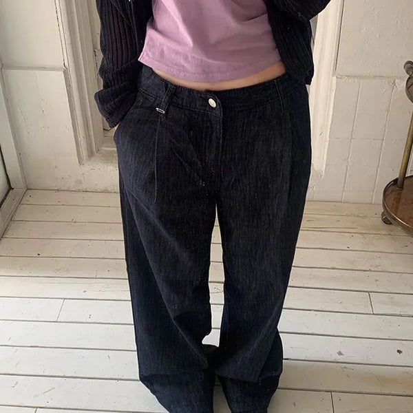 Pintuck Denim Pants