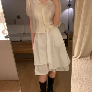 Pintuck Midi Skirt