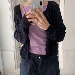 Linen Ribbed Cardigan