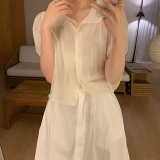 Collared Puff Blouse
