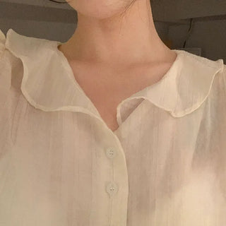 Collared Puff Blouse