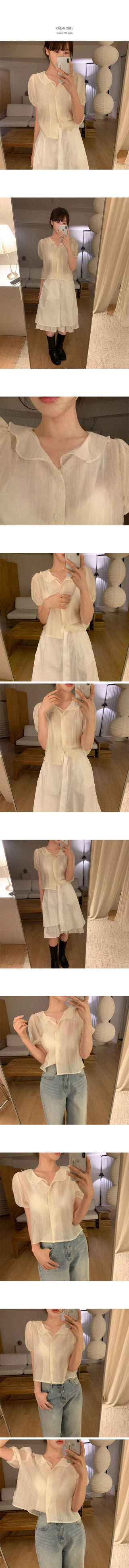 Collared Puff Blouse