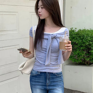 Ribbon Sleeve Tee