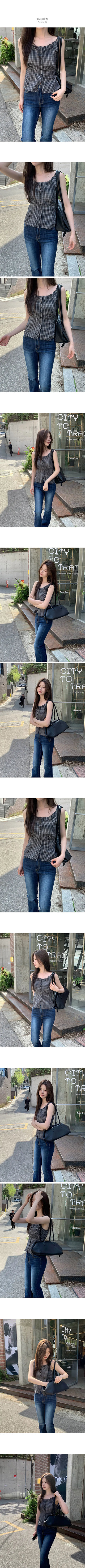 Check Sleeveless Blouse