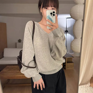 Linen V Neck Knit