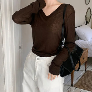 V Neck Long Sleeve Tee