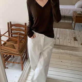 V Neck Long Sleeve Tee