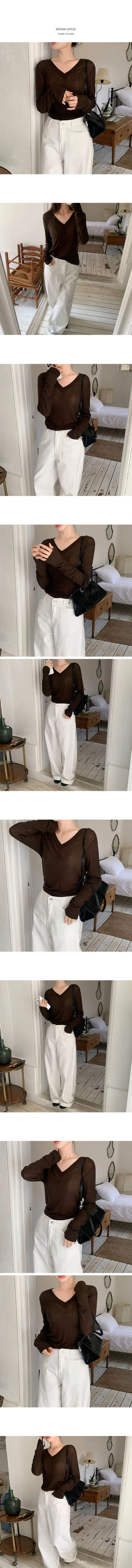 V Neck Long Sleeve Tee