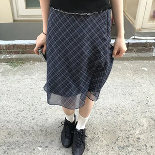 Check Midi Skirt