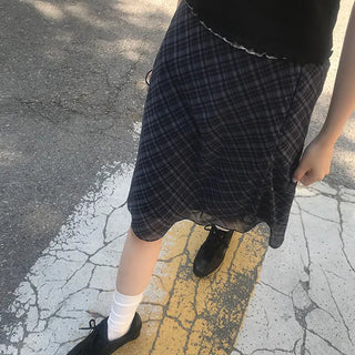 Check Midi Skirt