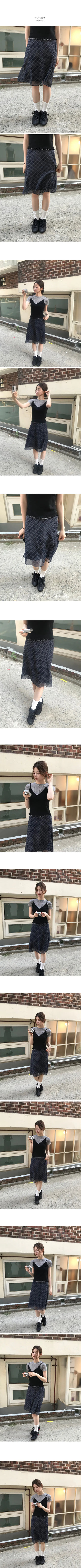 Check Midi Skirt