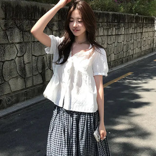 Check Long Skirt