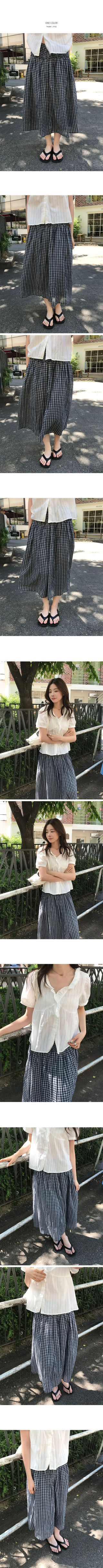 Check Long Skirt