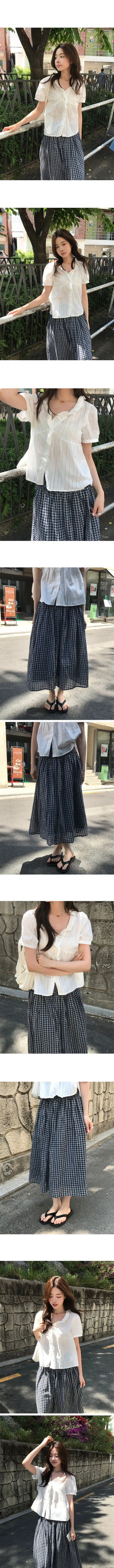 Check Long Skirt