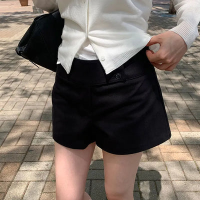 Belted Cotton Shorts