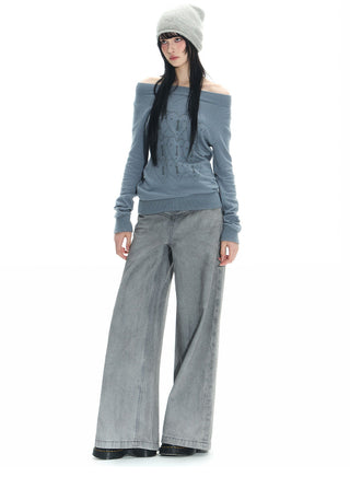 [NECY] Striped Polo Sweater Long Sleeve Top