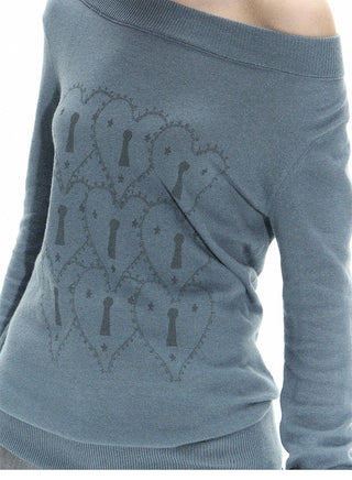 [NECY] Striped Polo Sweater Long Sleeve Top