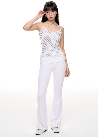 [NECY] Polka Dot Fake Two Piece Lace Sling Top